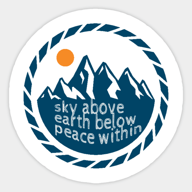 Cool mountain design for hikers and climbers Sticker by Unelmoija